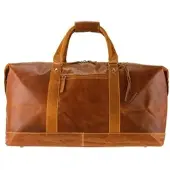 Alpenleder Reisetasche Alabama VLRBS03-c Weekender cognac 60cm, mit Außenfach, aus Echt Leder, 35 Liter
