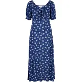 Apricot Maxikleid "Geblümtes Maxikleid" mit Puffarmen