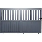 Vente-unique Schiebetür aus perforiertem Aluminium L 401 x H 140 cm anthrazit Bausatz TARNOS II