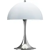 Louis Poulsen Panthella 250 PORTABLE Akkulampe chrom/blau - , Panthella 250, dimmbar, Metallisch, für Wohnzimmer, Kunststoff, Modern