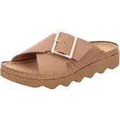 Rohde Damen Pantolette aus Nubukleder mit Plateausohle Alassio 6220, Größe:42 EU, Farbe:Braun