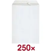 STEINMETZ 250 Versandtaschen B4 ohne Fenster, Haftklebung weiß, 35.3x25 cm