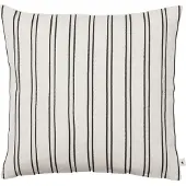 Ferm Living - Twill Kissen, 50 x 50 cm, off-white / schwarz