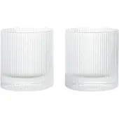 Ferm Living Ripple Tumbler-Glas, transparent, 2er-Set - , Ripple, für Esszimmer, Glas, Modern