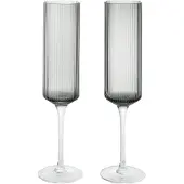Ferm Living Sektgläser Ripple Smoked Grey 150 ml (2er-Set)