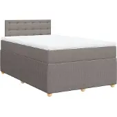 Syfax Boxspringbett mit Matratze Taupe 120x190 cm Stoff