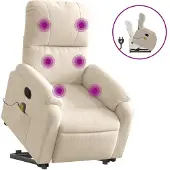 Sonstiges Massagesessel mit Aufstehhilfe Beige Mikrofasergewebe