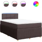 Syfax Boxspringbett mit Matratze Dunkelbraun 120x200 cm Stoff