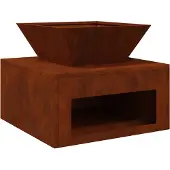 vidaXL Feuerstelle Rostig 50 x 50 x 40 cm Wetterfeststahl