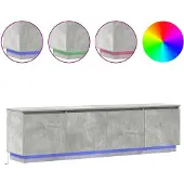 vidaXL TV-Schränk 180 x 38 x 49 cm Beton Grau Holzwerkstoff