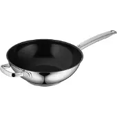 WMF Wok "Durado Wokpfanne Induktion Ø 28 cm, keramische Antihaftbeschichtung" Cromargan Edelstahl Rostfrei 18/10 backofengeeignet, braten ohne Ankleben, für alle Herdarten geeignet