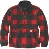 Carhartt Pullover Fleece Pullover Herren Crabapple / Black Plaid-L