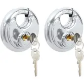 vidaXL Diskusschlösser mit Schlüsseln 2 pcs Silber Edelstahl