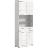 Ebuy24 Bad Hochschrank weiß hochglanz 4 Türen Breite 74 cm - SCOUT