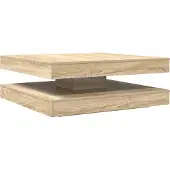 vidaXL Couchtisch 360-Grad Drehbar Sonoma-Eiche 90x90x34,5 cm