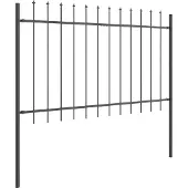 vidaXL Gartenzaun 2 pcs Grau 3,4 x 1,2 m Pulverbeschichteter Stahl