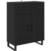 vidaXL Sideboard Schwarz Eichen-Optik 69,5 x 34 x 90 cm Holzwerkstoff
