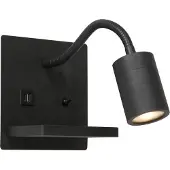 Steinhauer Nachttischlampe schwarz Upround mit Ladegerät und USB