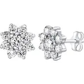 Silvego Silver earrings of clear zircon for the purse