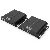 Digitus 4K HDMI Extender über CAT/IP (Set), PoE, 3840 x 2160 Pixel, AV-Sender & -Empfänger, 120 m, Kabelgebunden, Schwarz