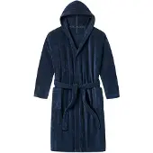 Schiesser Herren Bademantel mit Kapuze - "Essentials", Frottee, Baumwolle