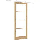 vidaXL Schiebetür Natur 93 x 232 cm Massivholz Kiefer und Glas