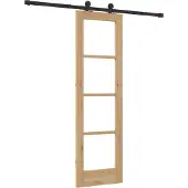 vidaXL Schiebetür ORKDAL Natürlich und Schwarz 61 x 198,5 cm