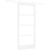 vidaXL Schiebetür ORKDAL Weiß 93 x 202 cm Massivholz Kiefer und Glas
