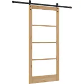vidaXL Schiebetür ORKDAL Natürlich und Schwarz 93 x 202 cm