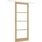 vidaXL Schiebetür Natur 93 x 232 cm Massivholz Kiefer und Glas