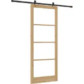 vidaXL Schiebetür Natur 93 x 232 cm Massivholz Kiefer und Glas