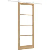 vidaXL Schiebetür Natur 93 x 232 cm Massivholz Kiefer und Glas
