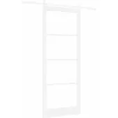 vidaXL Schiebetür Weiß 93 x 232 cm Massivholz Kiefer und Glas