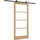 vidaXL Schiebetür ORKDAL Natürlich und Schwarz 93 x 202 cm