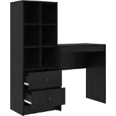 vidaXL Schreibtisch Schwarz Eichen-Optik 115,5 x 40 x 127 cm 2 stk.