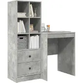 vidaXL Schreibtisch Beton Grau 105,5 x 50 x 127 cm 2 stk.