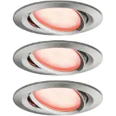 Paulmann Einbauleuchten SmartCoin Bluetooth Set RGBW schwenkbar LED 3x2W 230V/24V 51mm Eisen gebürstet/Alu Zink