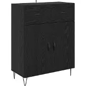 vidaXL Sideboard Schwarz Eichen-Optik 69,5 x 34 x 90 cm Holzwerkstoff