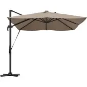 vidaXL Sonnenschirm Taupe 352 x 251 x 265 cm Polyester und Aluminium