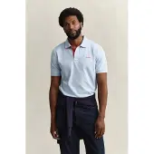Gant Poloshirt Reg Contrast Pique SS Polo Herren Fresh Blue-M