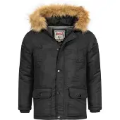 Lonsdale Jungen Winterjacke mit Kapuze ROTHLEY Black 128