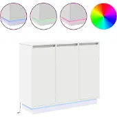 vidaXL LED-Sideboard Weiß 90 x 32 x 75 cm Holzwerkstoff
