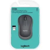 Logitech M185, Beidhändig, Optisch, RF Wireless, 1000 DPI, Grau