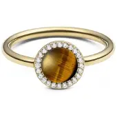 Daniel Wellington Vergoldeter Ring mit Tigerauge und Kristallen Audrey DW0040122 - Schaltung: 62 mm