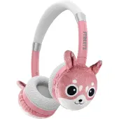 STREETZ BT20 Kids Bluetooth plush headphones, mic, pink