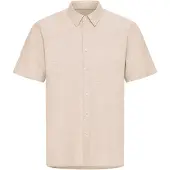 Blend Leinenhemd "Leinenhemd BHAban Slub Linen Mix", Herren, Gr. L, N-Gr, beige (crockery), Obermaterial: 70% Baumwolle CO. 30% Leinen LI., Hemden Leinenhemd