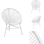 vidaXL Gartenstuhl Poly Rattan Weiß - Gartenstühle