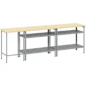 vidaXL Werkbank-Set 3 pcs Beige und Grau Pulverbeschichteter Stahl