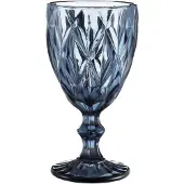 Cheffinger 6 Teiliges Set aus Glas Weingläser Trinkgläser in Blau Wassergläser