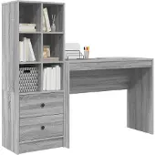 vidaXL Schreibtisch Graues Sonoma 145,5 x 40 x 127 cm 2 stk.